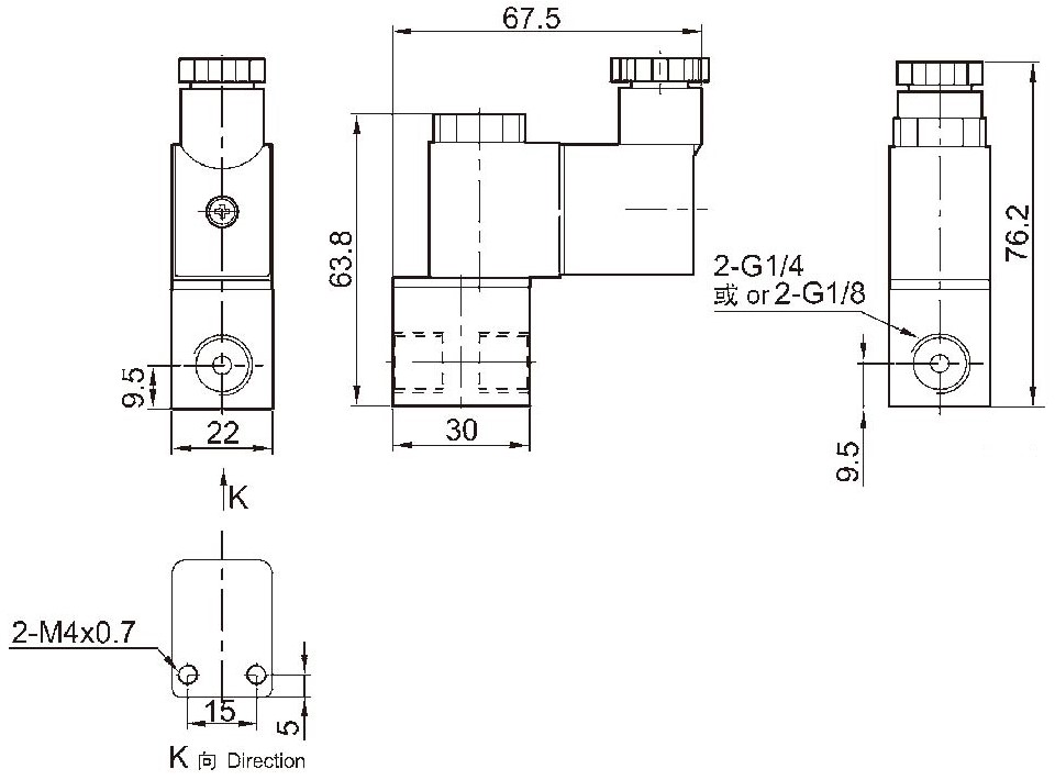 2V 尺寸2V025-06-2V025-08