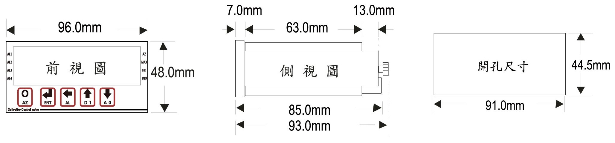 AL4-外觀尺寸(壓力液位)