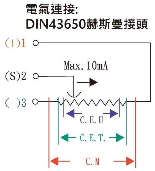 CTC-雙電刷線性位移傳感器-接線圖