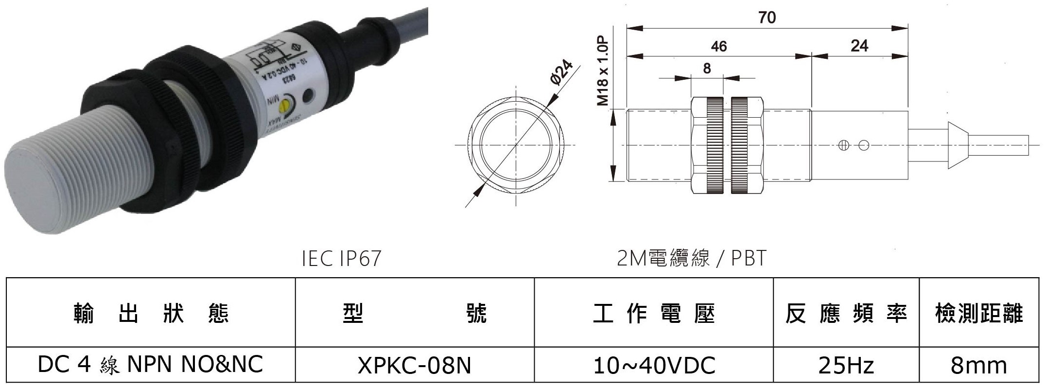 TLK-M18 系列 靜電容近接開關-2-1