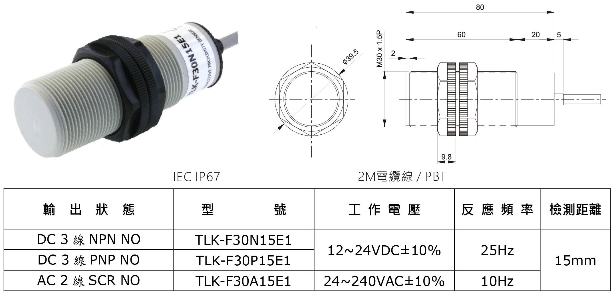 TLK-M30 系列 靜電容近接開關-1-1