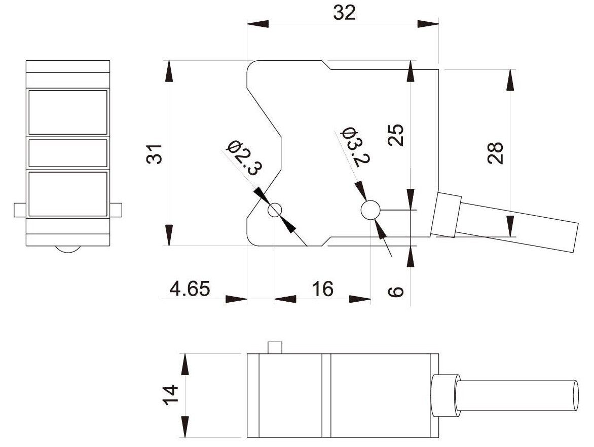 XW-LS05-Series光電開關-尺寸